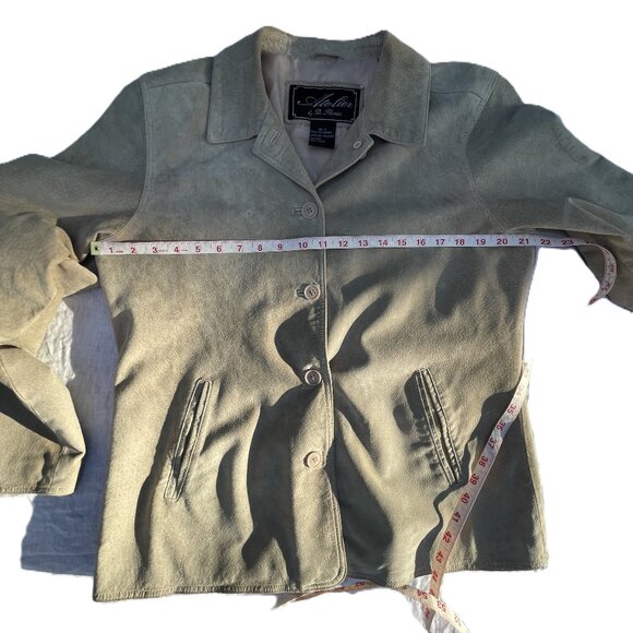 Atelier by B Thomas Light Tan Suede Leather Jacket Women’s - Size Large - Picture 1 of 4